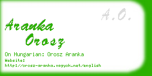 aranka orosz business card